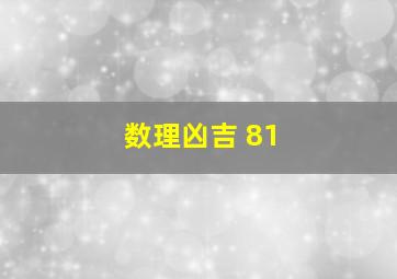 数理凶吉 81